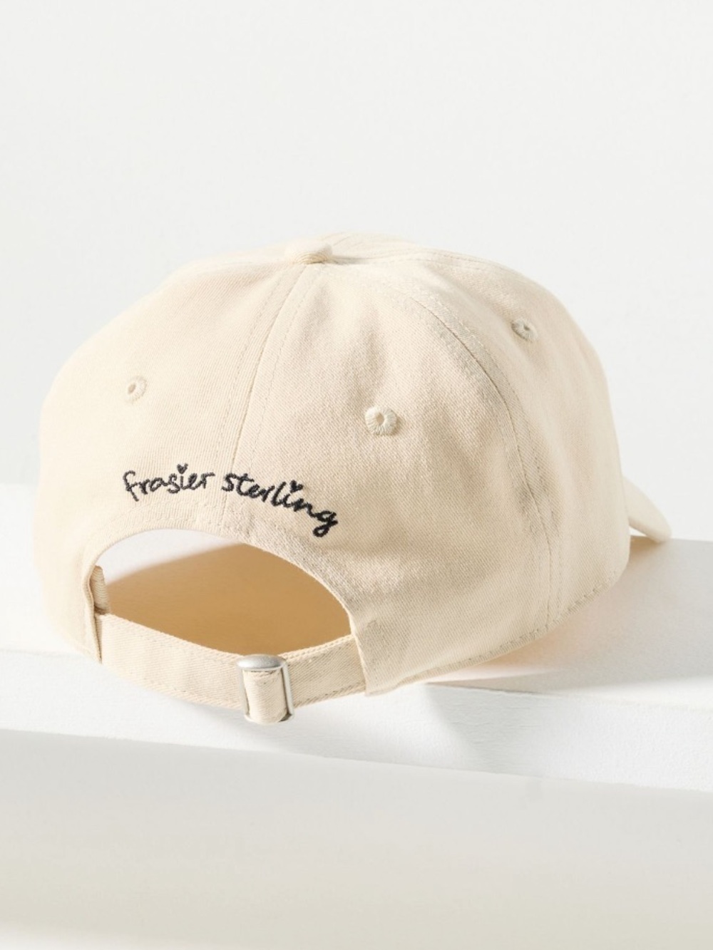 Anthropologie Frasier Sterling Dog Baseball Cap-Embroidered-Ivory-NWT - Picture 2 of 3
